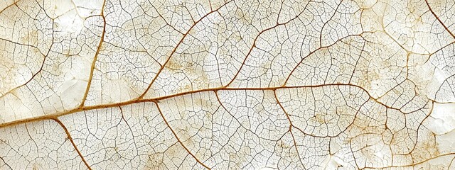 Intricate vein patterns of leaves illuminated by backlighting in earthy tones