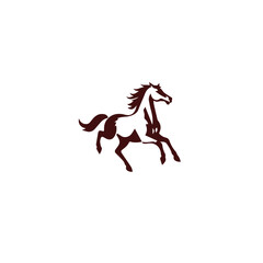 Galloping Horse Silhouette with Flowing Mane vector eps