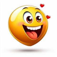 Fototapeta premium Joyful emoji expression digital art graphic design vibrant environment close-up view fun concept for social media engagement