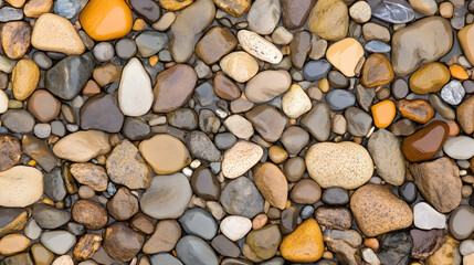 Wet river rocks texture background, nature pattern, smooth stones