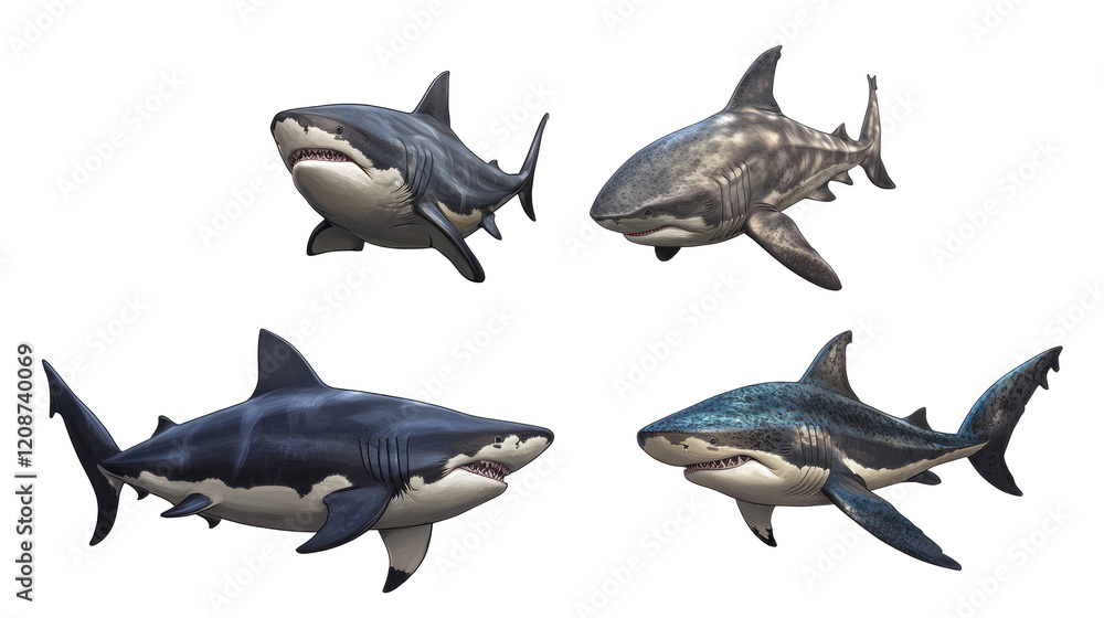 Poster whale sharks displayed on clear background generative ai