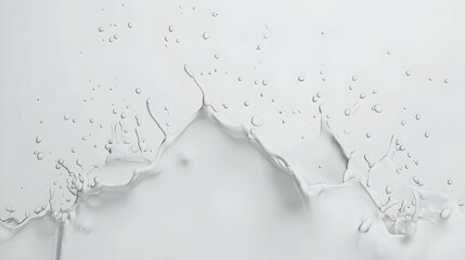 White liquid splash on white background; abstract texture for design