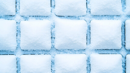 Winter snow squares pattern, textured background, cold weather, design element