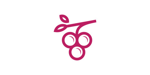 logo design grape,fruit,fresh,purple,juicy,symbol,icon,idea,creative.