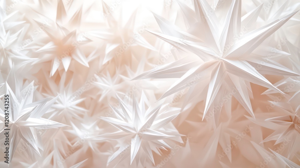 Poster white star spikes overlay isolated against a neutral background, creating a striking visual contrast