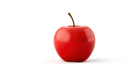 A Single Red Apple Isolated On White Background