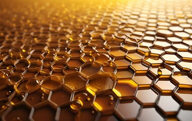 Fototapeta premium Honey and honeycomb background image, cooking, dessert, texture