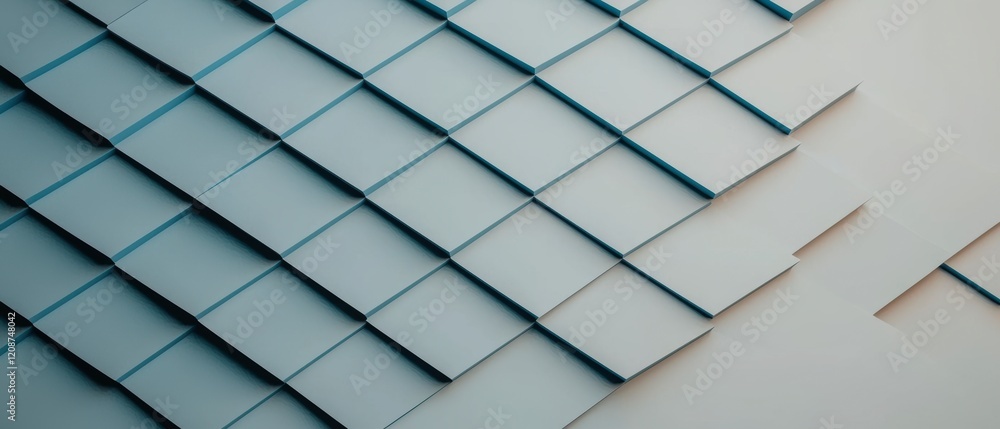 Poster abstract 3d blue cube pattern background texture