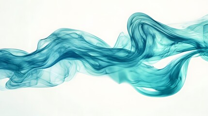 Abstract Teal Smoke Waves Flowing Gently