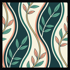 Seamless geometric pattern with stripes and rectangles. Vector illustration. Zig zag seamless pattern in retro colors. Vector illustration. Seamless vertical striped pattern background suitable for fa