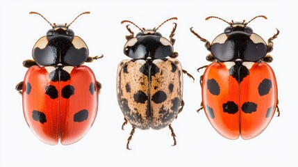 Obraz premium Colorful Ladybugs With Unique Patterns Generative AI