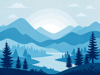 winter mountain landscape. mountain, landscape, snow, mountains, winter, nature, forest, sky, tree, trees, alps, view, cold, peak, valley, hill, clouds, high, fog, vector, travel, summer, pine, cloud,