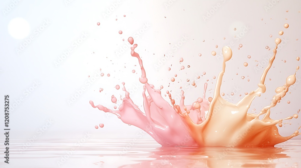 Poster dynamic splash of pastel color on abstract background artistic imagery soft vividness