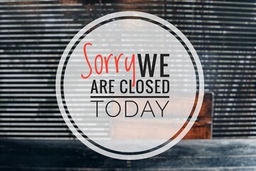 We are closed word concept on a blurred background