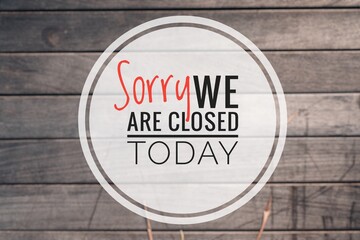 We are closed word concept on a blurred background