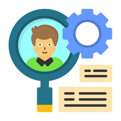 Recruitment Manager Flat Style Icon