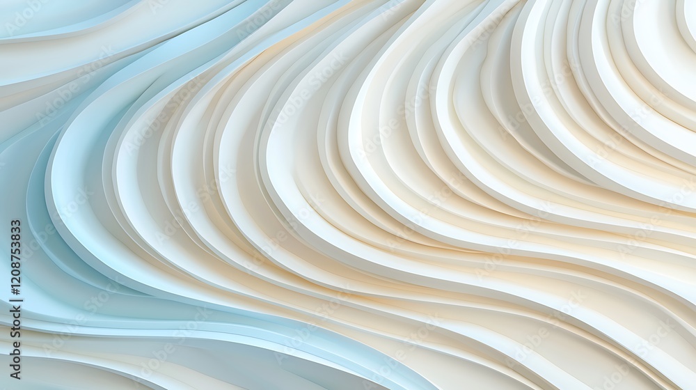 Aufkleber flowing abstract background in pastel color waves digital art soft environment smooth viewpoint