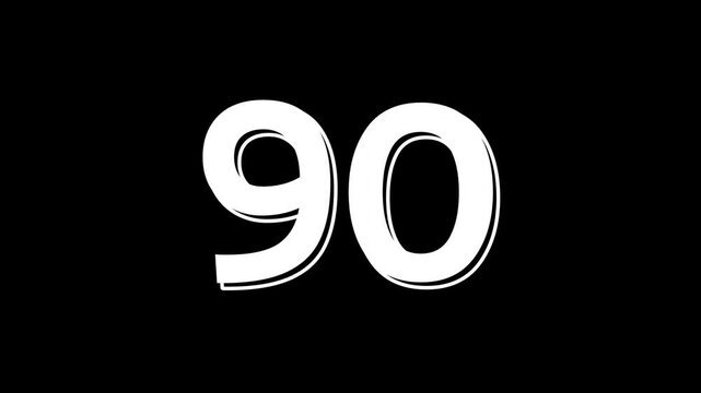 95 seconds countdown timer with white digital timer suitable for minimalist themed content related to numbers, counting, countdowns, great for digital graphics