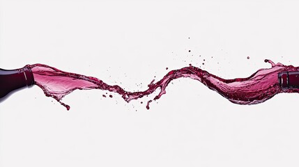 Red Wine Waves on White Background Generative AI