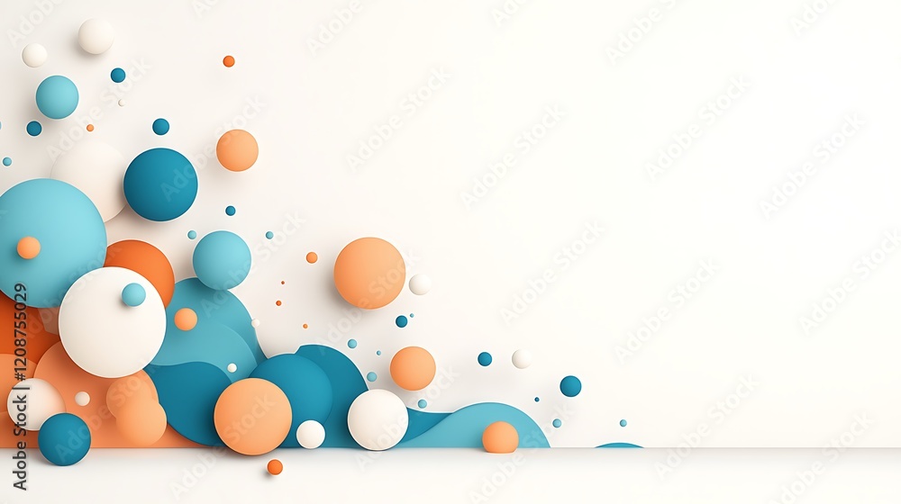 Poster dynamic abstract background with pastel color shapes modern design digital art minimalist style