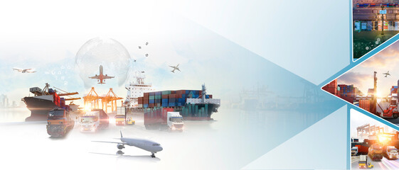 Logistics international delivery concept, World map with logistic network distribution on background for Concept of fast or instant shipping, Online goods orders worldwide