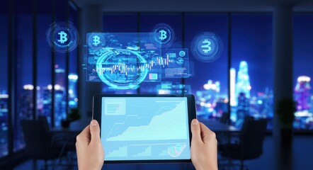 Fototapeta premium Futuristic Financial Strategy and Forecasting.
