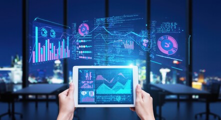 Fototapeta premium Futuristic Financial Strategy and Forecasting.