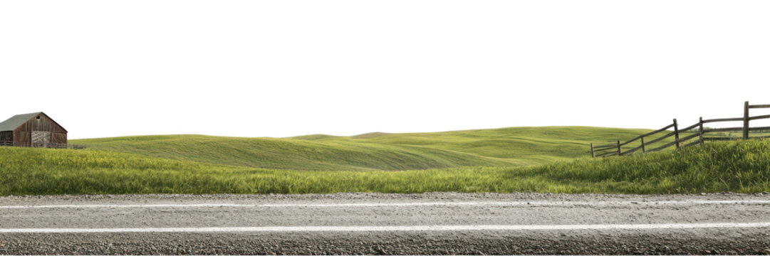 PNG Real asphalt road countryside landscape nature. - Powered by Adobe