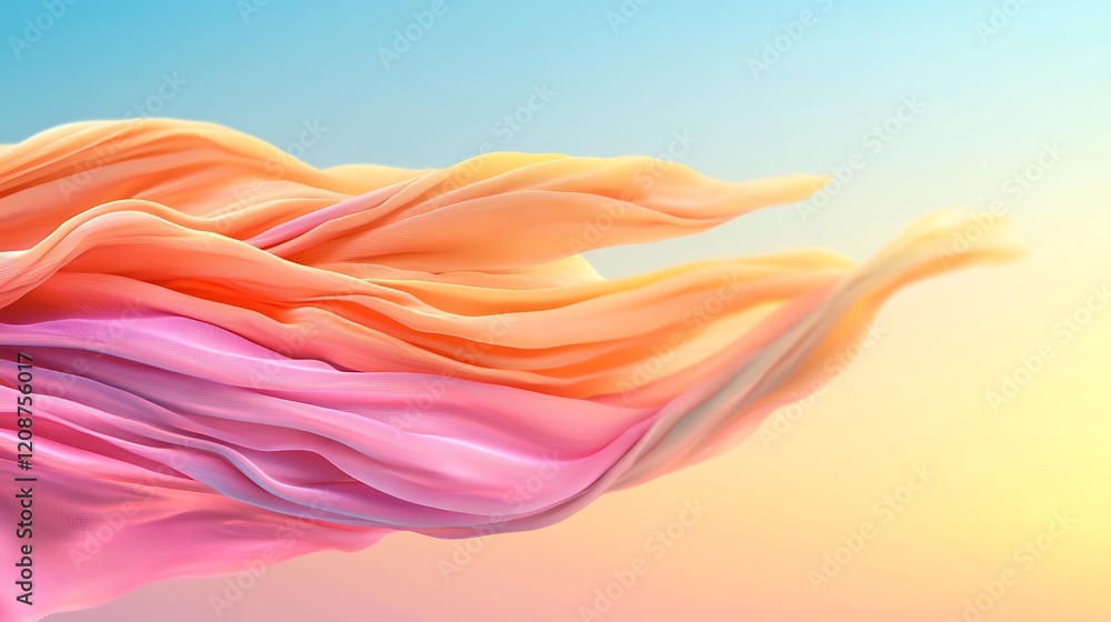 Poster dynamic flow of abstract background in pastel color digital art soft atmosphere visual serenity