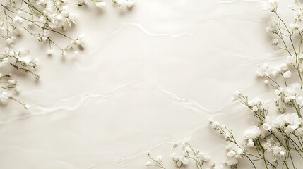 Delicate White Flowers Frame Elegant Background