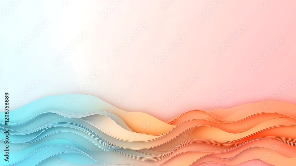 Poster creative design abstract background with soft pastel wave patterns in digital art