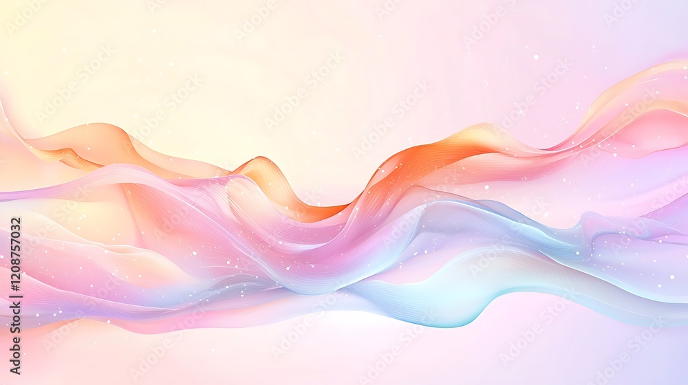 Poster flowing abstract background in pastel colors digital art creation calm environment