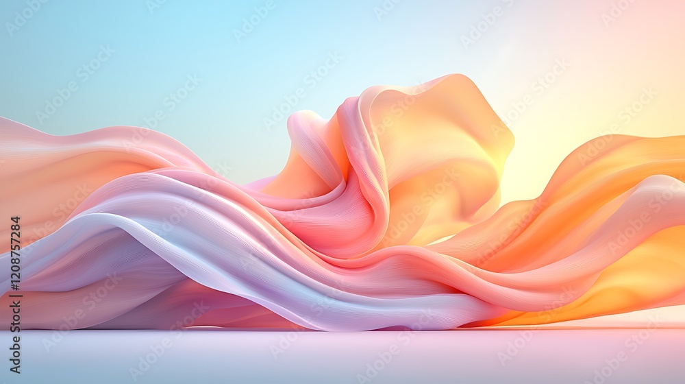 Poster flowing pastel abstract background a dynamic digital art viewpoint and soft environment