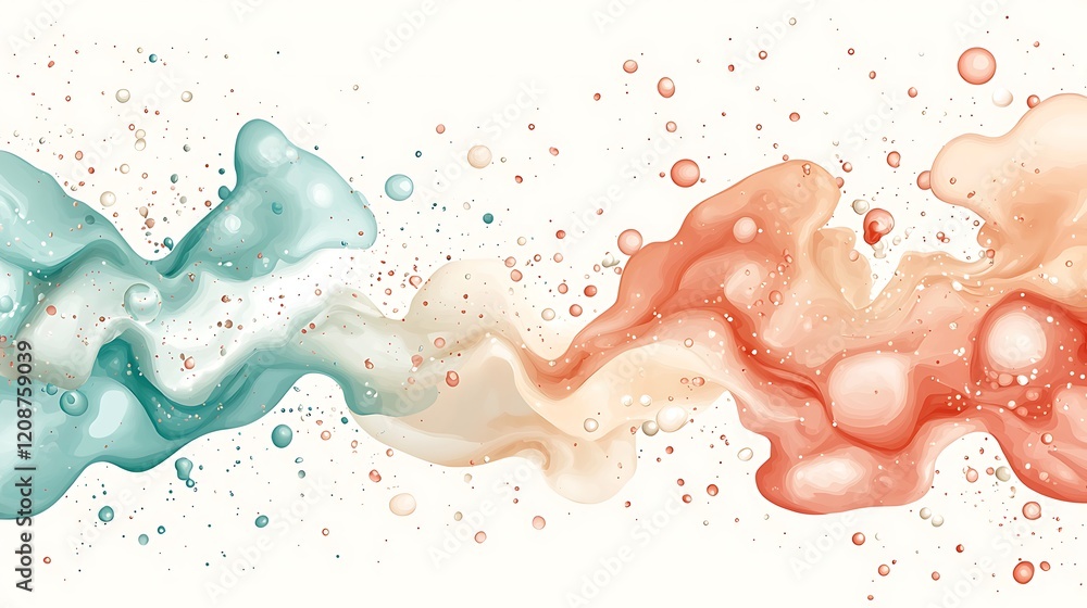 Poster dynamic abstract background with pastel colors flowing in whimsical motion