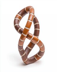 Elegant Wood Sculpture of an Intertwined Infinite Loop Design