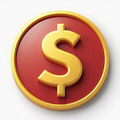 Obraz premium 3d dollar sign in yellow colour