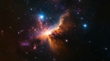 Fototapeta premium Colorful space galaxy cloud nebula. Stary night cosmos. Universe science astronomy. Supernova background wallpaper