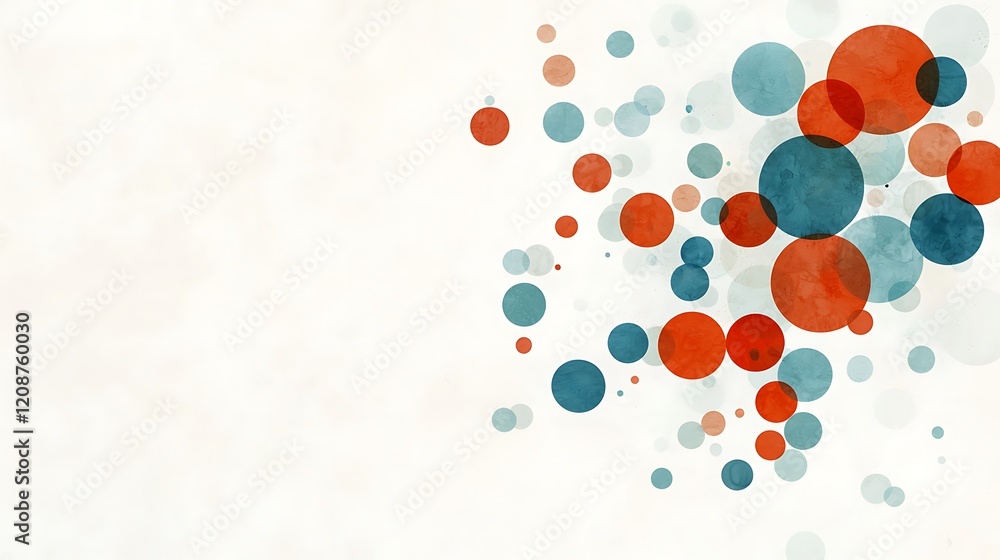 Poster dynamic abstract background with pastel colors artful circles digital design soft atmosphere