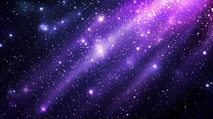 Obraz premium Digital purple particles wave and light abstract background with shining dots stars.
