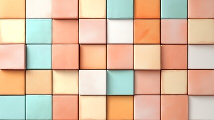 Pastel color abstract background design blocks arrangement modern art digital canvas