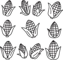 Hand-Drawn Outline of Corn
