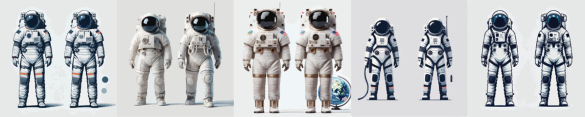 Vector astronaut character wearing full costume