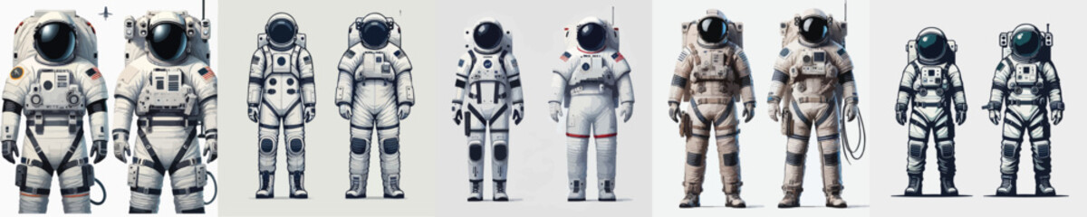 Vector astronaut character wearing full costume