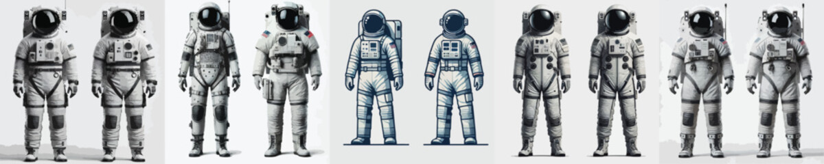 Vector astronaut character wearing full costume
