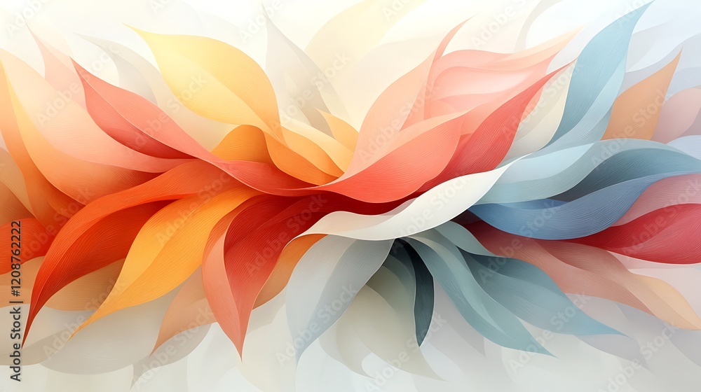 Poster top-down view of dynamic abstract background in pastel colors art studio