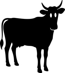 Cow clip art design on plain white transparent isolated background for card, shirt, hoodie, sweatshirt, apparel, card, tag, mug, icon, poster or badge