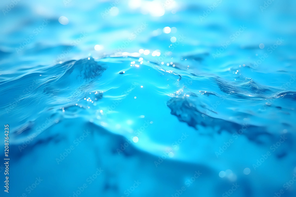 Aufkleber blue water with ripples on the surface. defocus blurred transparent blue colored clear calm water su
