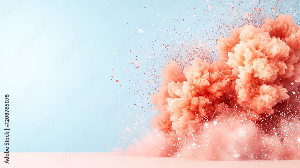 Aufkleber dynamic abstract background with pastel color explosion creative art studio aerial view