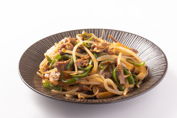 牛肉と野菜の甘辛炒め（蓮根　ピーマン　もやし）
