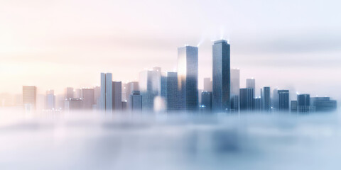 Fototapeta premium Smart city and digital concept. Cityscape, telecommunication and communication network connection technology. Big data